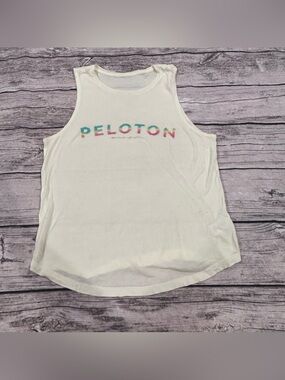 Peloton x Spiritual Gangster Pale Yellow Modal Blend Tank w/ Peloton Logo Size S